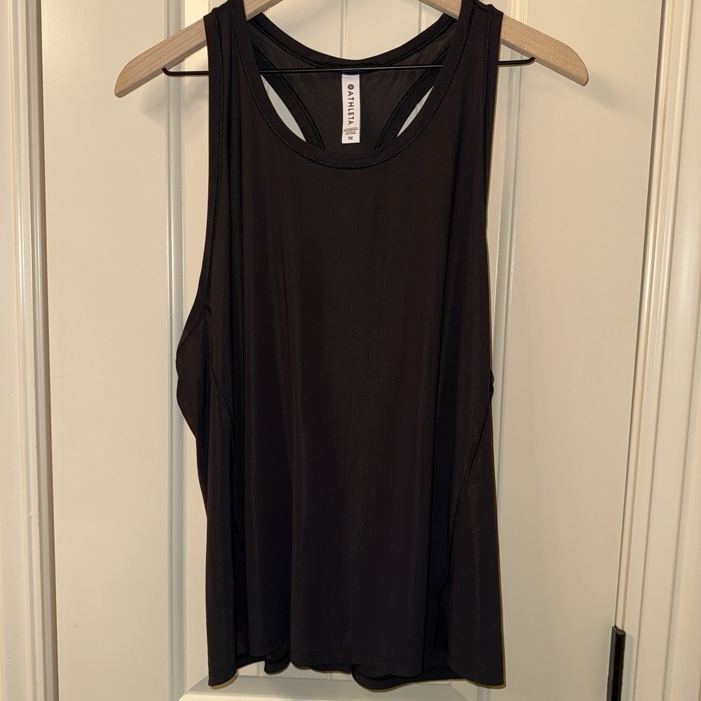 Athleta Transcend Tank Top Womens 1X Black VitaFree Lightweight Racerback Yoga